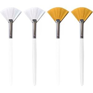 Qiyuting Gezichtsmaskerborstel [4 stuks], waaierborstels, zuurapplicatorborstel, voor het aanbrengen van gezichtsmasker, oogmasker, serum of doe-het-zelf