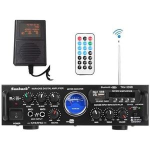 Audioversterker, 600W Bluetooth Power Stereo-versterker VU Meter FM 2CH USB SD Karaoke Home Amplifiers Theatre Digital Amp Auto Audio