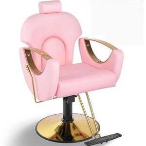 SAYEYBU Barber Reclining Salon Chair for Hair Stylist with Heavy Duty Hydraulic Pump, Height Adjustable, 360° Swivel, Multi Function Shampoo Tattoo Chair,Roze