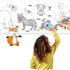 Peuter Kleurplaten Poster Roll, Kinderen Tekening Roll Art Papier Ambachten Cadeau voor Kerstmis, Nieuwjaar | Sticky Tekening Papier Roll Doodling Poster voor Peuter, Kinderen