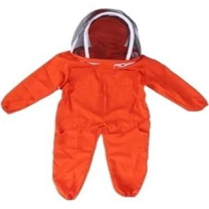 Bijenstalpak, Kinderen Bee Pak Imker Een Stuk Anti-bij Bijenteelt Pak Met Sluier Kap Kinderen Kids Bijenteelt Beschermende kleding(Orange,Medium)