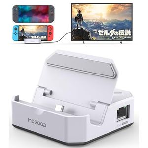 MOGOOD Switch 2 TV Dock 100W PD, 1Gbps Ethernet, 4K@60Hz, 2*USB 3.0 Poort, Switch 2 Dock Compatibel met Nintendo Switch 2/1/OLED