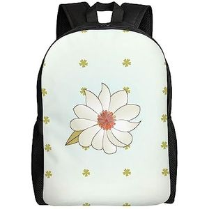 Vlindervormige bloem unisex lichtgewicht schooltassen, rugzakken voor heren en dames, casual dag- en reistassen. Schoudertas, Camellia in bloei, Eén maat