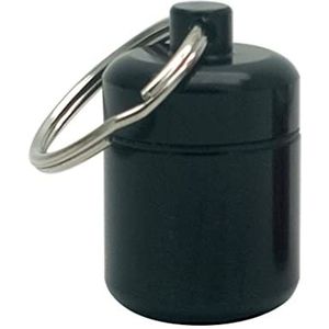 Mini Pillen Doos Aluminiumlegering Sleutelhanger Fles Backpacken Persoonlijke Tabletten Volwassenen Kinderen Ouderen Waterdichte Verzegelde Container Zwart