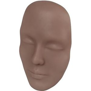 Tatoeage Borduurwerk Siliconen Mannequin Gezichtshuid for Beginners Wimperverlenging Oefen Wimperverlengingen Cosmetische Modelbenodigdheden(Coffee)