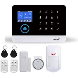 Alarmsysteem Draadloos WIFI 4G Alarmsysteem For Tuya Smartlife APP Met Bewegingssensor For Huisdieren Voor huis appartement kantoor (Color : F)