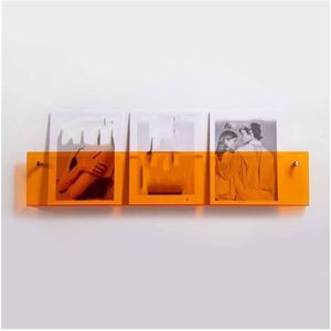 Acryl zwevende boekenplanken-plank set, Drijvende boekenplank van acryl, wandgemonteerde boekenplank, kinderkamer, slaapkamer, woonkamer, studeerkamer(Orange,80cm/31.5in)