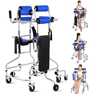 Rechtopstaande Rollator,8 Wielen Looprek Met Zitje, Staande Revalidatie Mobiliteitshulpmiddel Voor Senioren Met Een Handicap,In Hoogte Verstelbaar,Achterover Kantelen En Omrollen Voorkomen,Female