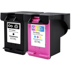 Oplaadbare navulbare inktpatronen for 67 67XL D-skjet 2723 1225 2755 4152 4155 4158 4200 E-vy 6030 6052 6055 6058 6400(67XL 1SET)