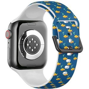 Sport zachte band compatibel met Apple Watch 38/40/41mm (gouden vis) siliconen armband band accessoire voor iWatch