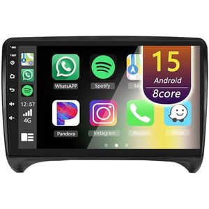Android Radio voor Audi TT 2 2006-2014, 9 inch Touchscreen Autoradio met Wireless CarPlay Android Auto Bluetooth WIFI(8Core(8+256GB))