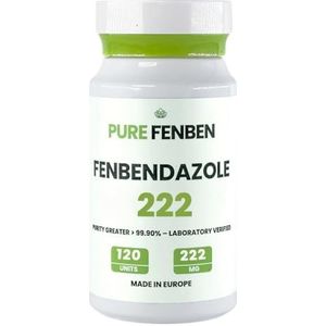 PURE FENBEN Fenbendazole 222 mg | >99,90% Puur | In Laboratorium Geverifieerd | 120 Eenheden