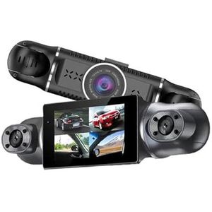 Dashcam 3 Inch WIFI Dash Cam 4 Kanalen Op Scherm Voor Achter Links Rechts 4 Lenzen 1080P Auto DVR Videorecorder Nachtelijke Loop Opname Autocamera(4 Channel wifi 64G)