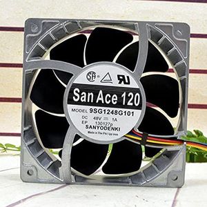 Original 9SG1248P1G01 48V 1A 12038 12CM 4-wire PWM aluminum frame cooling fan