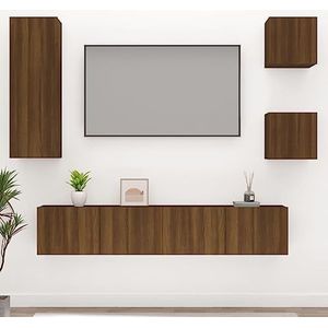 CBLDF 5-delige tv-kast set bruin eiken ontworpen hout