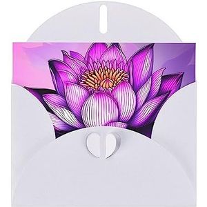 Purple Lotus Wenskaart, Blanco Wenskaart met envelop, 16 X 10,5 cm, voor afstuderen, bruiloft, feest, & dank u