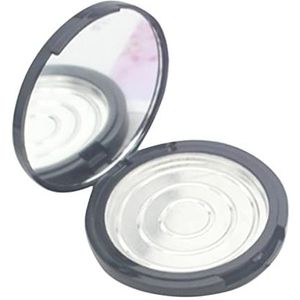 Cosmetica Oogschaduw Poeder Case Blush Opslag Jar Container w/Aluminium Pannen, Zwart, met Spiegel