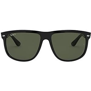 Ray-Ban heren Rb4147 rechthoekig zonnebril, zwart frame/crystal green lens