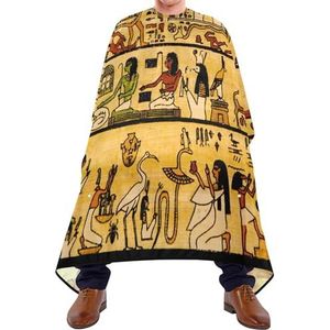 Salon Cape Oude Egyptische Papyrus En Hiërogliefen Retro Vintage Stijl Kappers Schort Verstelbare Kapper Jurk Antistatische Kappers Jurk Voor Styling Mannen Vrouwen