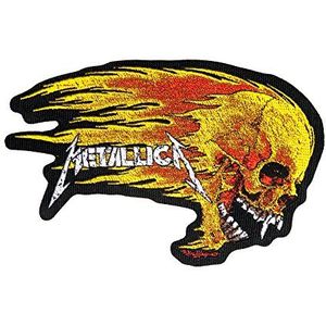 Unbekannt Metallica Flaming Skull Cut Out Patch Geweven & gelicenseerd !!, multicolor, S