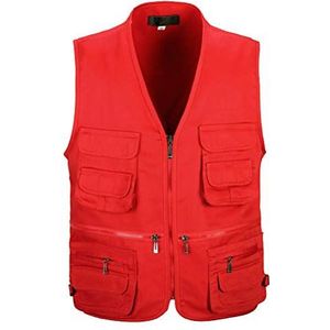 Daoba Safari-vest voor heren met vele praktische zakken, functioneel werkvest, outdoorvest.