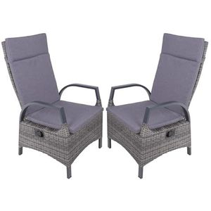 2-delige set hoge rugleuning Almada kunststof gevlochten relaxstoel tuin stoel stoel meubels