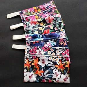 MissC2C Pack 4 stuks waterdichte mini natte zakken voor menstruatiepads, inlegkruisjes, maandverband, maandverband, doekjes, moederschapsmama pads, kunnen worden gebruikt als make-uptassen/portemonnee