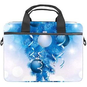 Mooie Blauwe Kerst Bal Laptop Schouder Messenger Bag Crossbody Aktetas Messenger Sleeve voor 13 13.3 14.5 Inch Laptop Tablet Beschermen Tote Bag Case, Meerkleurig, 11x14.5x1.2in /28x36.8x3 cm
