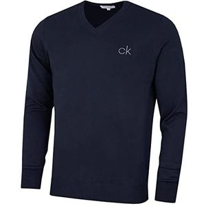 Calvin Klein Heren V-hals Tour Duurzame Golfsweater - Marine - M