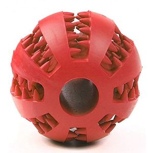 Johnson Alon Pet Sof huisdier hond speelgoed grappige interactieve elasticiteit bal hond kauwspeelgoed voor hond tanden schone bal van voedsel extra stevige rubberen bal (rood, L)