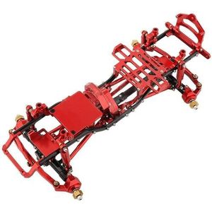 IWBR 1:24 DIY Upgrade Auto Frame Met Dubbele Voorassen Axiale 1/24 SCX24 Fit for Ford Bronco AXI00006 RC Auto upgrade Onderdelen (Size : Only Frame Red)
