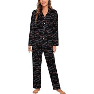 Retro Vliegtuig Lange Mouw Pyjama Sets Voor Vrouwen Klassieke Nachtkleding Nachtkleding Zachte Pjs Lounge Sets