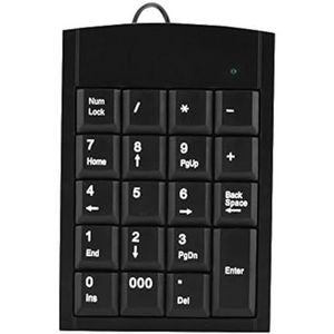 Draagbaar mini-USB numeriek toetsenblok, stille numeriek toetsenblok 19-toets bekabeld mini-numeriek toetsenbord, ultradun ontwerp voor laptop LINUX, Android, IOS.