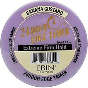 EBIN NEW YORK 24 uur Edge Tamer Refresh - Extreme Firm Hold, 76 g, Bananenvla - Geen schilfering, geen witte resten, Glans en glad met arganolie en ricinusolie
