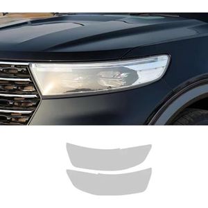 KUSQCRGA 2 stuks auto koplamp beschermfolie sticker transparant rook zwart geschikt voor Ford Explorer 2020-On U625