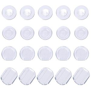 BBTO 100 stuks oorstekers, oorstekers, oorringen, van siliconen, oorclip, 4 vormen, helder