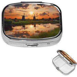 Pillendoosje - Draagbare Pillencontainer - Compact - Voor Vitamine en Supplementen