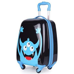 Hauptstadtkoffer - Kinderbagage, kinderkoffer, harde koffer, boordbagage voor kinderen, ABS / PC,, Monster zwart/blauw, kinderbagage