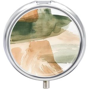 Pillendoos 3 Compartiment Groen Bruin Beige Pil Case voor Portemonnee Draagbare Pil Container Metalen Geneeskunde Doos Pillendoos Dispenser Reizen Vitamine Houder Wekelijkse Pil Organizer