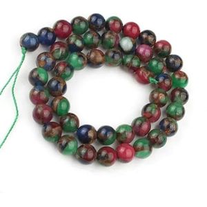 Natuurlijke Rode Agaat Stenen Kralen Ronde Carneool Onyx Losse Kralen Voor Sieraden Maken DIY Armbanden Ketting 15'' 4/6/8/10/12/14mm-AAA mix cloisonne-10mm