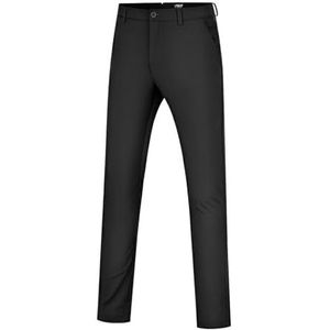 FGRID Heren Stretch Golfbroek, Slim fit Ademende Gat Zakelijke Jurk Broek, Zomer Lichtgewicht Snel Droog Werk Rechte Pijp Broeken Broek,zwart,3XL
