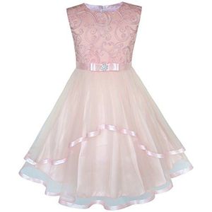 Meisjes Jurk Bloem Blozen Gordel Bruiloft Partij Bruidsmeisje 4 jaar