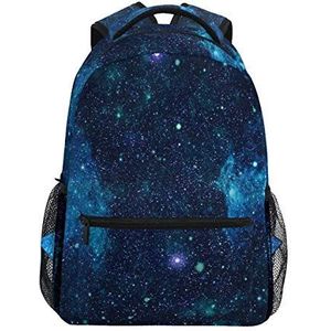 My Daily School Rugzakken Blauw Galaxy Stars Nebula Laptop Tas Vrouwen Casual Daypack Jongens Meisjes Boekentas, Meerkleurig, 11.4 x 5.5 x 16 inches
