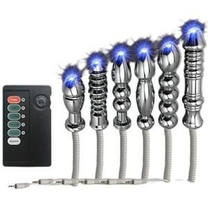 Gerrit BDSM Elektrische schok Roestvrij staal Anale kralen Buttplug Elektrische stimulatie Anale dildo's Anale plug Prostaatstimulator SM Extreem stimulatieapparaat Fetisj SM Seksspeeltjesset for kopp