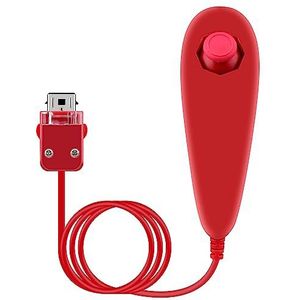 OSTENT Nunchuck Controller met bewegingsgebaseerde kabel voor Nintendo Wii videogameconsole, rood