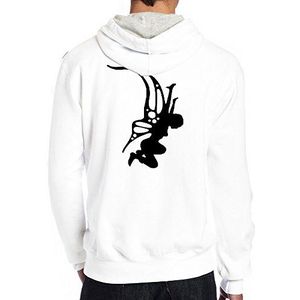 Celeste Luke Mens Hoodies Back Print Gepersonaliseerde sweatshirts met capuchon Hover Hand Aangepaste Grafische Blend Pullover, Kleur wit., XXL