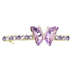 Faship - Strass Crystal Vlinder Haar Barrette Clip - Violet - 6,6 cm lang
