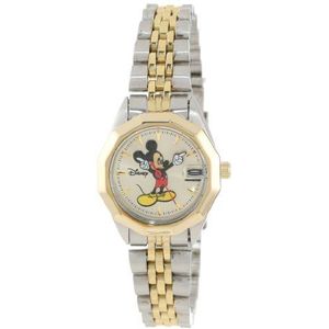 Disney Mickey Mouse Women's MCK342 Classic 'Moving Hands' Two-Tone Bracelet Watch