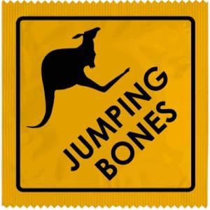 Grappig condoom, model Australië, van latex, dun en duurzaam, bedrukt in Frankrijk, grappige afdekking voor heren, perfect cadeau (Jumping Bones)