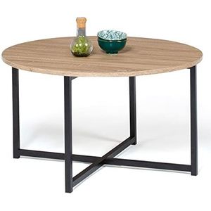 IDMarket - Salontafel, rond, Detroit, 70 cm, industrieel design